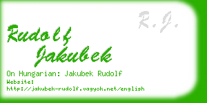 rudolf jakubek business card